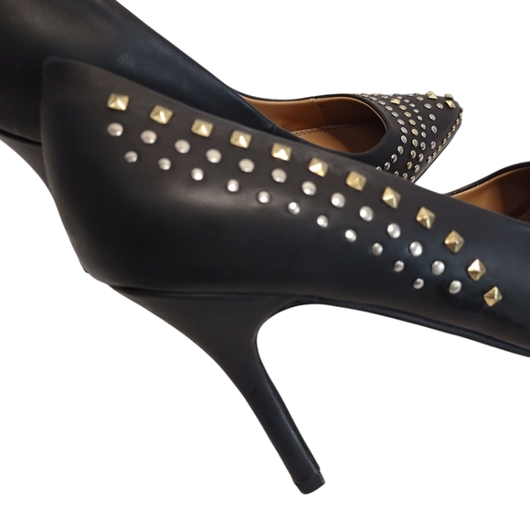 Lane Bryant Women's Black Studded High Heels Point Toe Pumps Shoes Size 10W - Picture 7 of 11